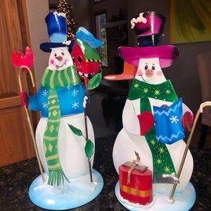 Decorative Metal Snowmen